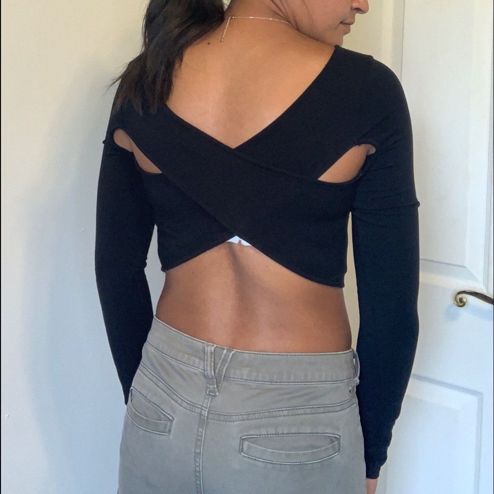 Express Black Crop Top